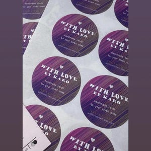 Personalised Logo Stickers: Round Business Branding 25mm, 37mm, 45mm, 51mm, 63mm, 88mm labels for wedding, birthdays, brand circle logo Bild 12