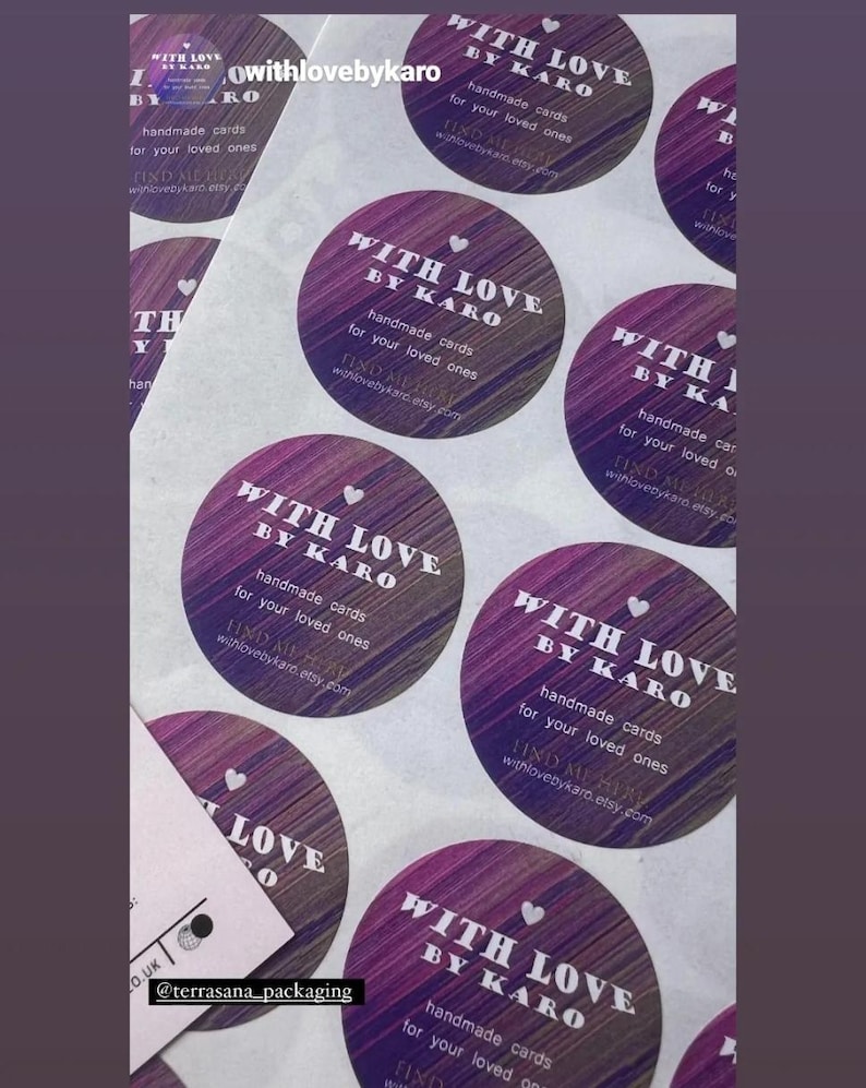 Personalised Logo Stickers: Round Business Branding 25mm, 37mm, 45mm, 51mm, 63mm, 88mm labels for wedding, birthdays, brand circle logo Bild 12