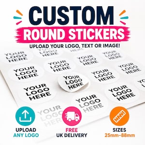 Custom Logo Stickers | Round Personalised Stickers | Business Logo Labels | Packaging Stickers | Small Business Branding