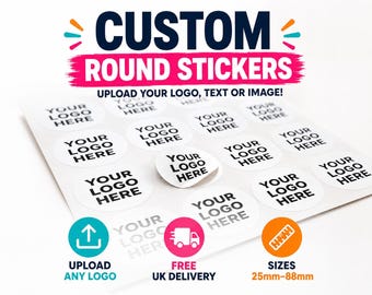 Pegatinas con logotipo personalizado / Pegatinas redondas personalizadas / Etiquetas con logotipo para empresas / Pegatinas para embalaje / Imagen de marca para pequeñas empresas