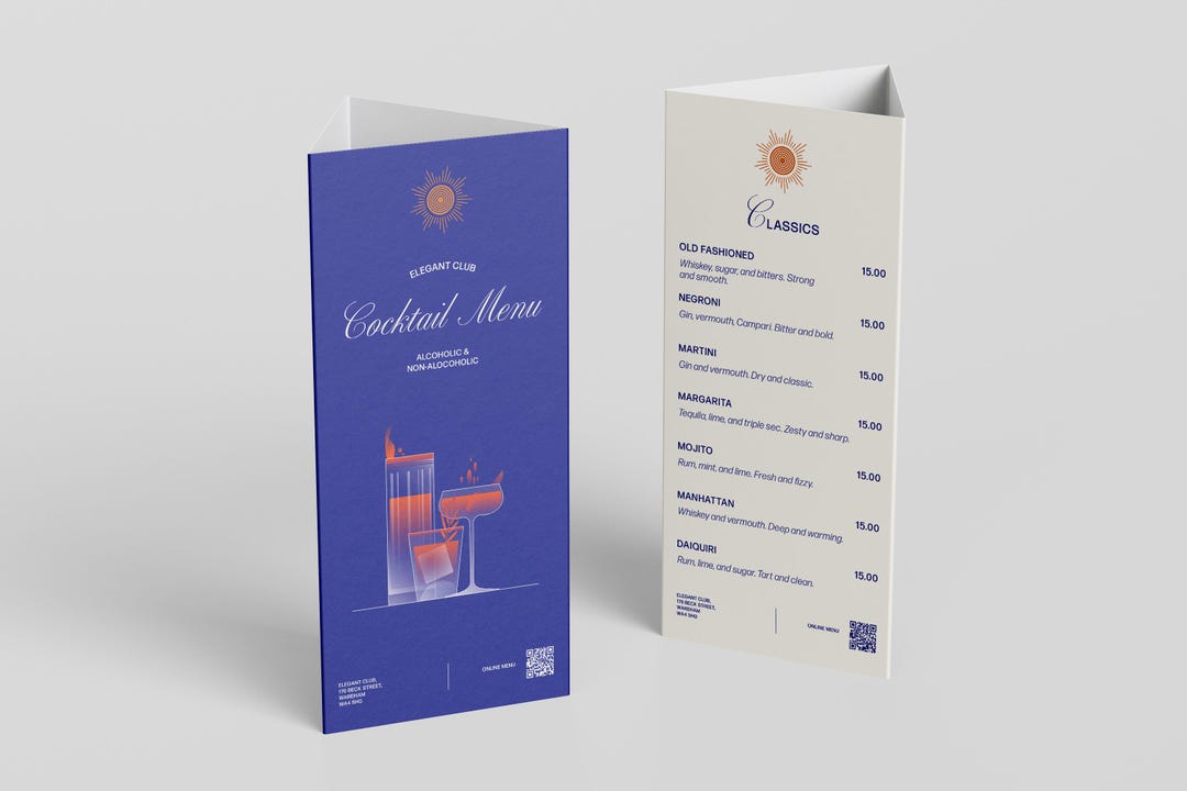 3-sided Printed Table Talkers, Menu Display Tents for Counters - Etsy