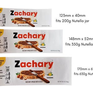 ETICHETTA adesiva personalizzata con nome per barattolo di Nutella, regalo per lei/lui, regalo personalizzato per compleanno, Natale, Eid Nutella, SOLO etichetta