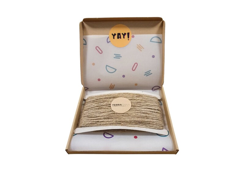 natural jute swine string, rustic finish, beautifully packaged, gift twine