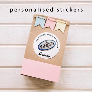 Adesivos personalizados de aniversário de Rugby, obrigado por vir à minha festa, Bola de Rugby, etiquetas de adesivos de rugby, Etiquetas redondas para cones doces