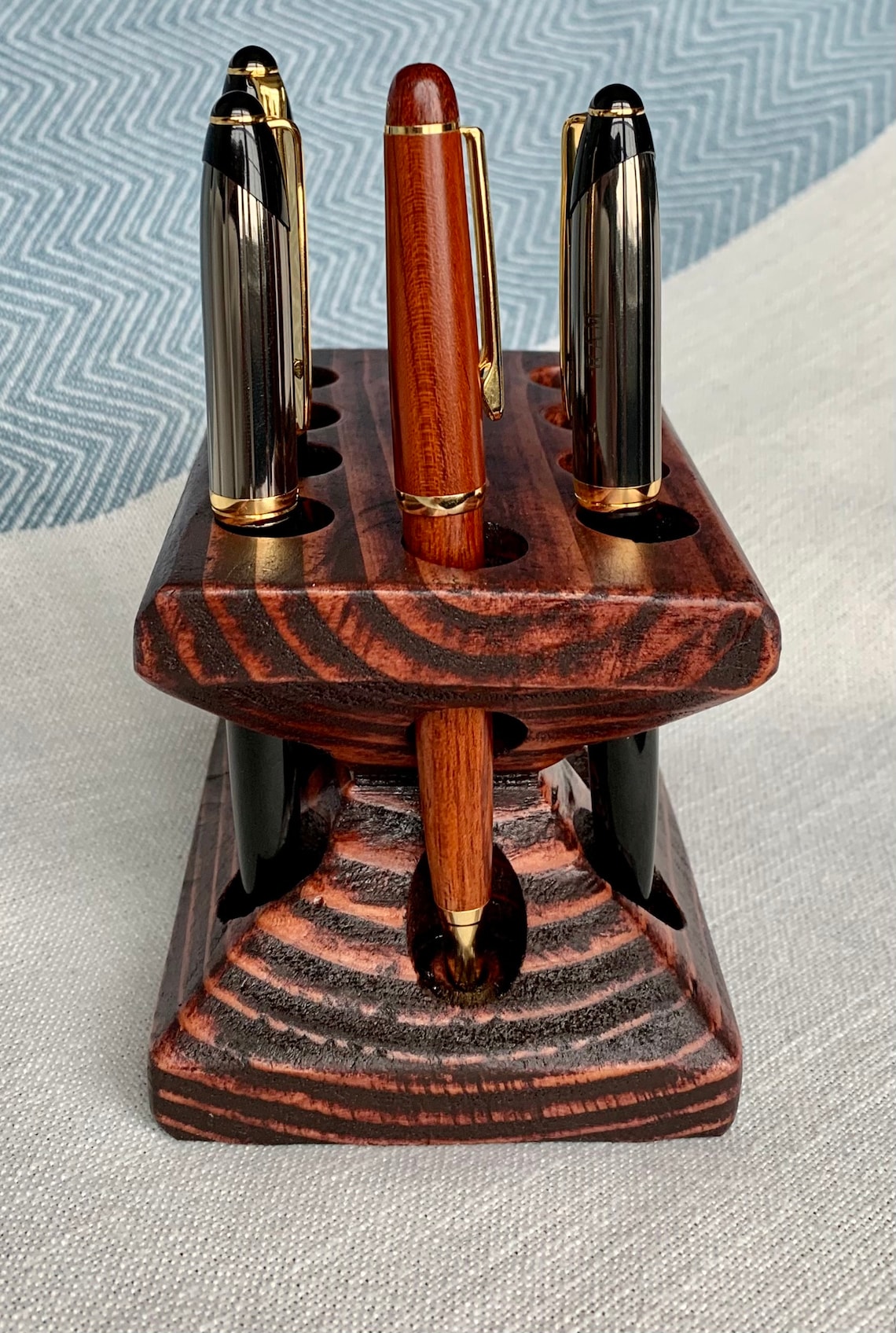 Wood Pen Holder for 10 Pens Fountain Pen Display or Brush Etsy