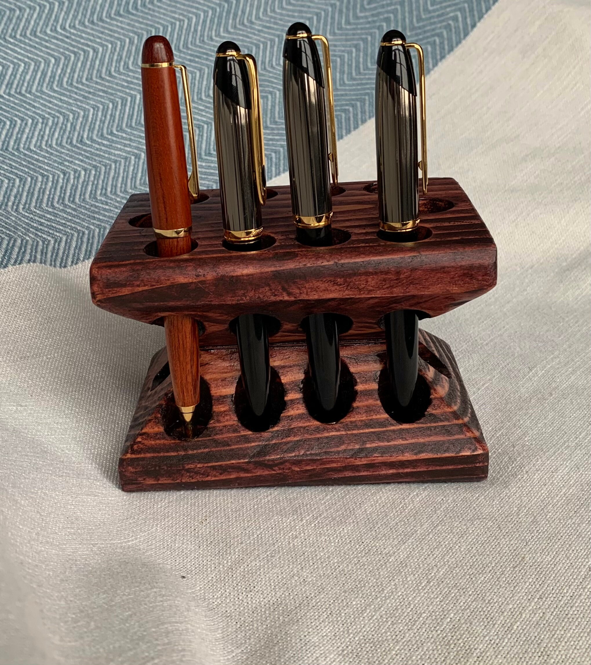 Wood Pen Holder for 10 Pens Fountain Pen Display or Brush Etsy