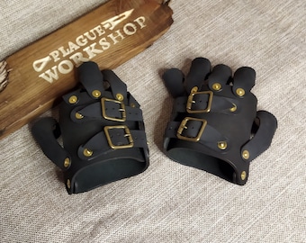 Steampunk Leather gloves "Technomage"