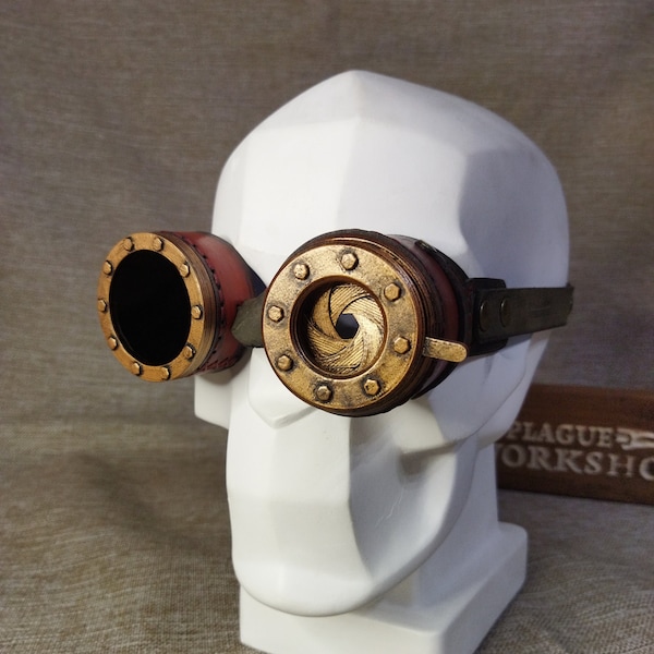 Lunettes steampunk en cuir « Mono Mechanic »