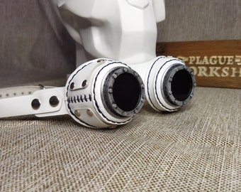 Leather steampunk goggles "Ghost"