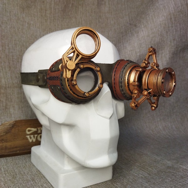 Lunettes steampunk en cuir « Horloger »