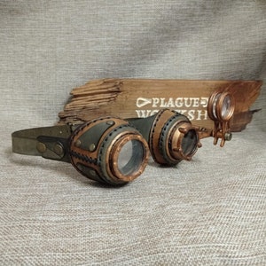 Leather steampunk goggles