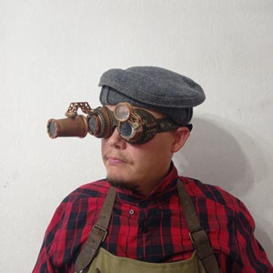 Steampunk leather goggles  "Monocular II"