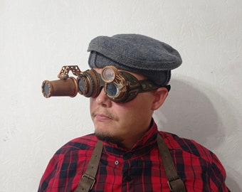 Steampunk leather goggles  "Monocular II"