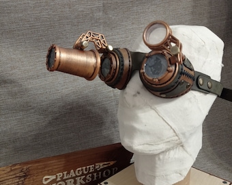 Steampunk leather goggles  "Monocular II"