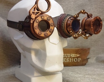Steampunk leren zwembril "Horlogemaker III"