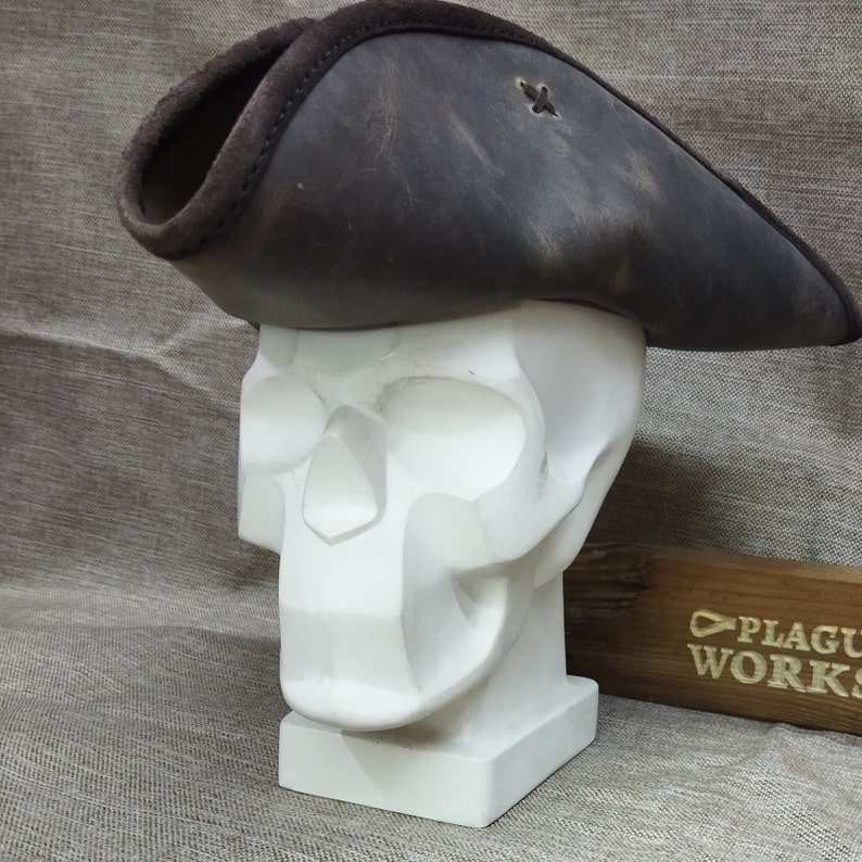 Distressed Leather Tricorn Hat “stormbreaker” - Etsy