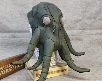 Leather Tentacle Mask of Cthulhu – Handmade Lovecraft Horror Cosplay Accessory