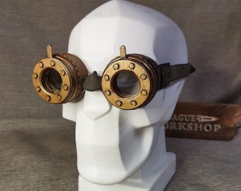 Leather steampunk goggles "Mechanic"