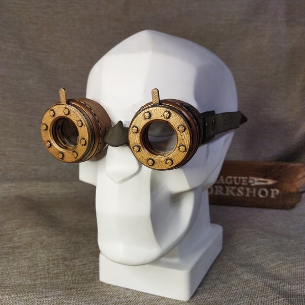 Leather steampunk goggles "Mechanic"