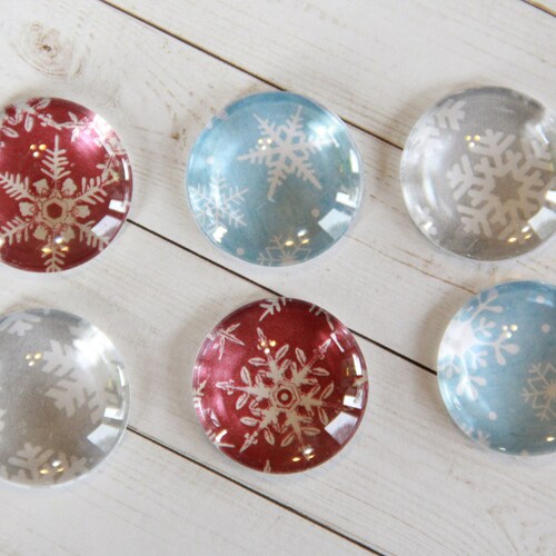 Glass Snowflake Set of 6 Fridge Cute Gift Etsy