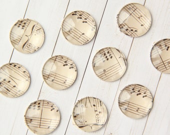 Music Note Magnets - Set of 6 - Sheet Music Magnets - Music Lover Gift - Music Teacher Gift - Fridge Magnet - Office Decor - Locker Decor