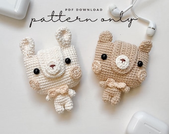 Pdf Pattern EarPods Pouch | Bear & Rabbit, AirPods 1/2, AirPods Pro, Crochet Pattern, Tutorial PDF file