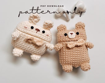 AirPods Crochet Pattern | Bear & Rabbit Silicone Case (PDF Pattern)