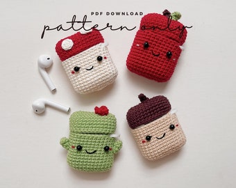 Motif Airpods PDF au crochet avec étui en silicone | Plantes mignonnes | AirPods 1/2, AirPods Pro