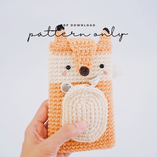 Pdf Pattern The Fox , Phone Holder, Phone Case, Cute, tutorial PDF file