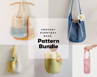 Crochet Bag Pattern BUNDLE, Everyday Bags (PDF Pattern)