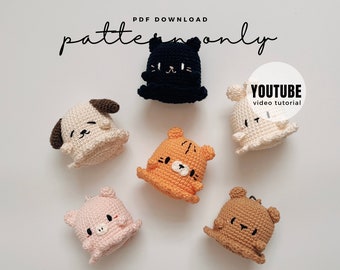 YOUTUBE+Pdf. Modello Animal Boo, Little Ghost, modello all'uncinetto, video tutorial fai da te