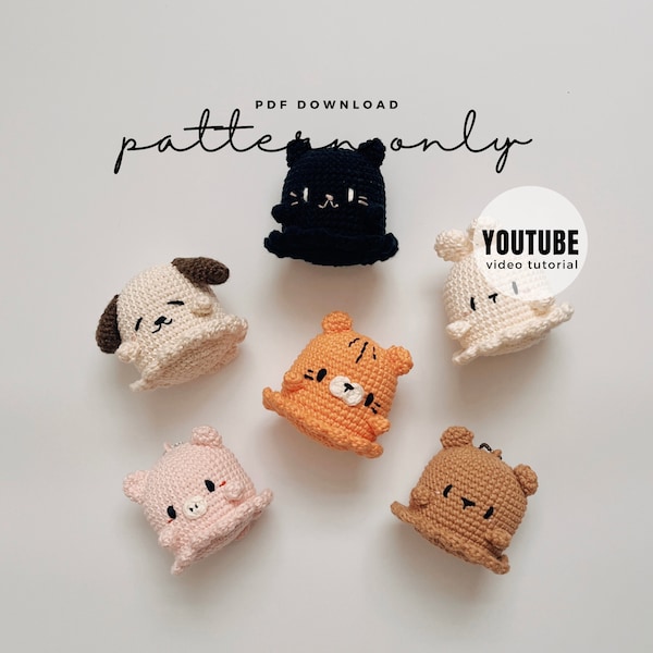 YOUTUBE + Pdf. Pattern Animal Booo, Little Ghost, Crochet pattern, Video tutorial DIY