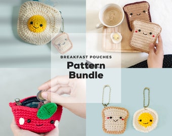 Crochet Breakfast Coin Purse Pattern BUNDLE (PDF file)