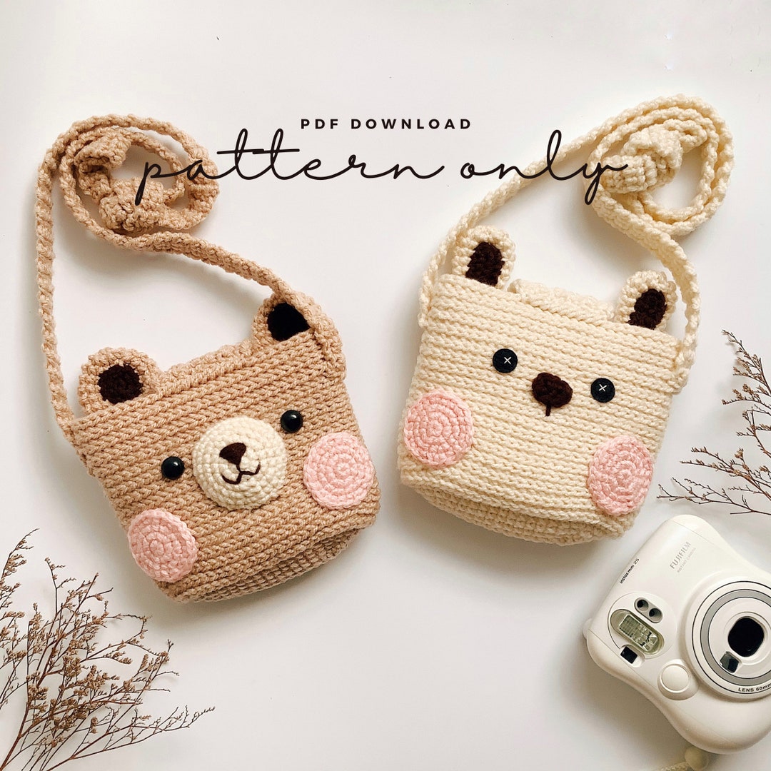 Crochet Bear & Rabbit Camera Case Pattern | Fuji Instax Mini (PDF