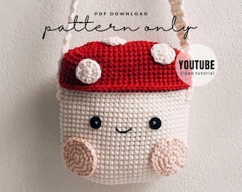 Crochet Mushroom Camera Case Pattern | Fuji Instax Mini (PDF Pattern)