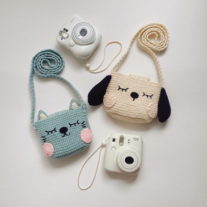 Pdf Pattern Crochet Fuji Instax Case Cat & Dog for mini 90, 70, 40, 11, 25, 9, 8, polaroid camera image 4