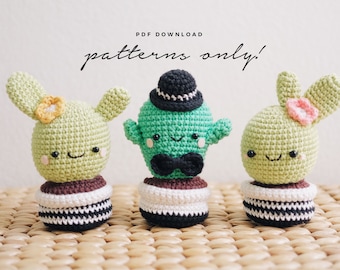 Cute Cactus Amigurumi Crochet Pattern, Pincushion (PDF Pattern)