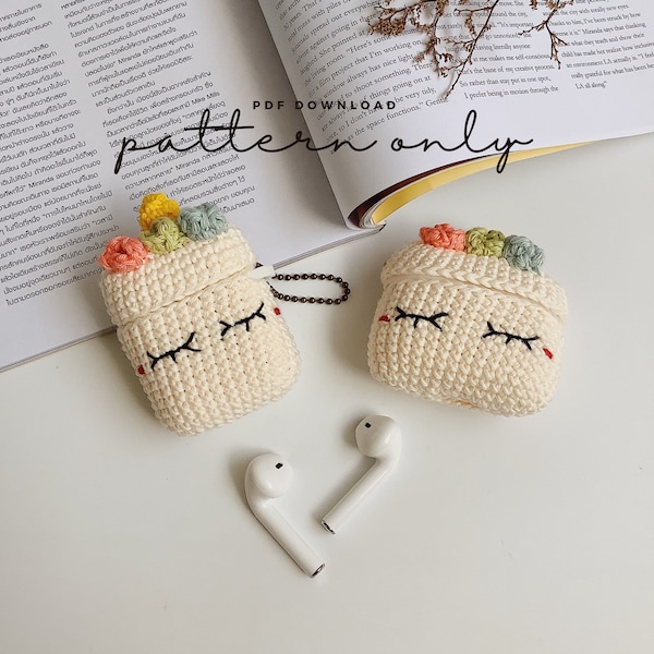 Patrón Pdf Airpods Crochet con Funda de Silicona / Unicornio / AirPods 1/2, AirPods Pro