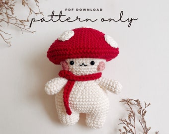 Patron au crochet pour poupée champignon Amigurumi (Patron PDF)