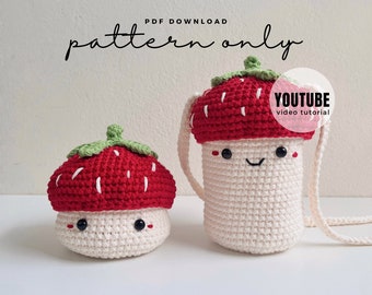 Modèle confortable au crochet aux fraises, porte-boisson écologique (modèle PDF)