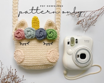 Pdf Pattern Crochet Fuji Instax Case | Unicorn | for mini 90, 70, 40, 11, 25, 9, 8, polaroid camera