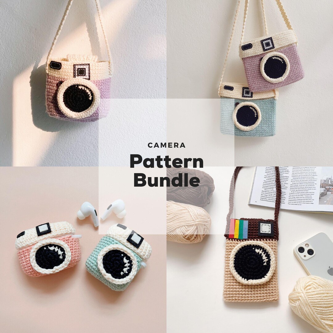 BUNDLE Camera Lover, Bag Pattern, Crochet Pattern, Tutorial PDF File - Etsy