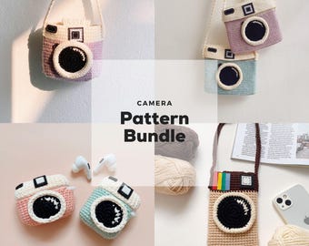BUNDLE Camera Lover, Bag pattern, Crochet pattern, tutorial PDF file
