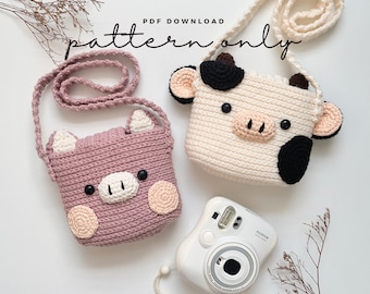 Crochet Camera Case Pattern | Cow & Pig Design (PDF Pattern)