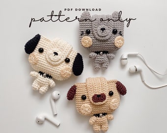 Crochet Cat & Dog EarPods Pouch Pattern | AirPods 1/2/Pro (PDF Pattern)