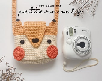 Crochet Fox Camera Case PDF Pattern | Instax Mini Bag