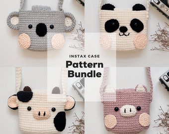 Crochet Instax Camera Case Pattern, Cute Animals Bundle (PDF Pattern)