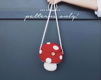 Pdf Pattern Mini  Mushroom Bag Pattern, Digital Download