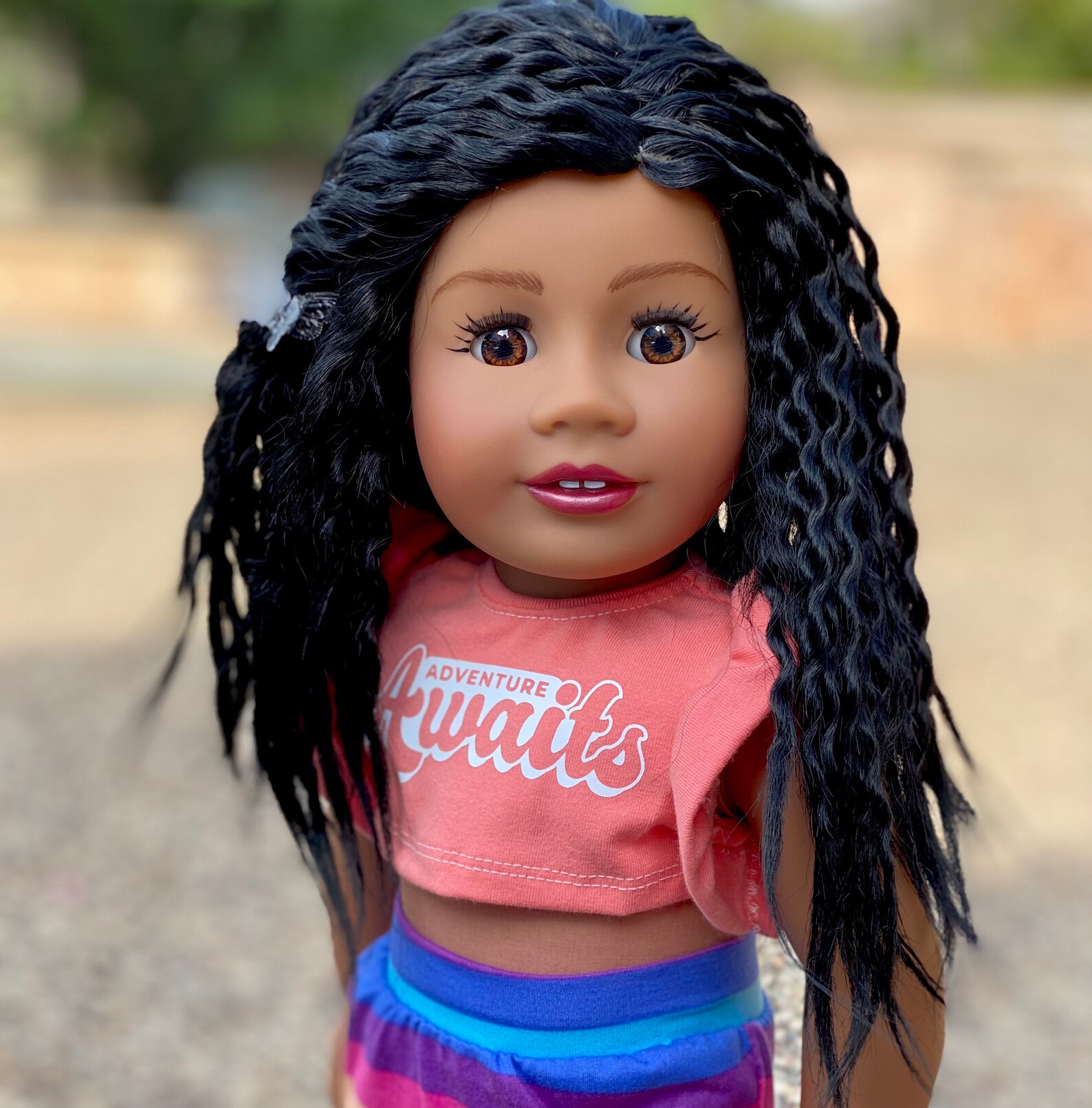 American Girl Doll Wig Black Licorice Mini Etsy