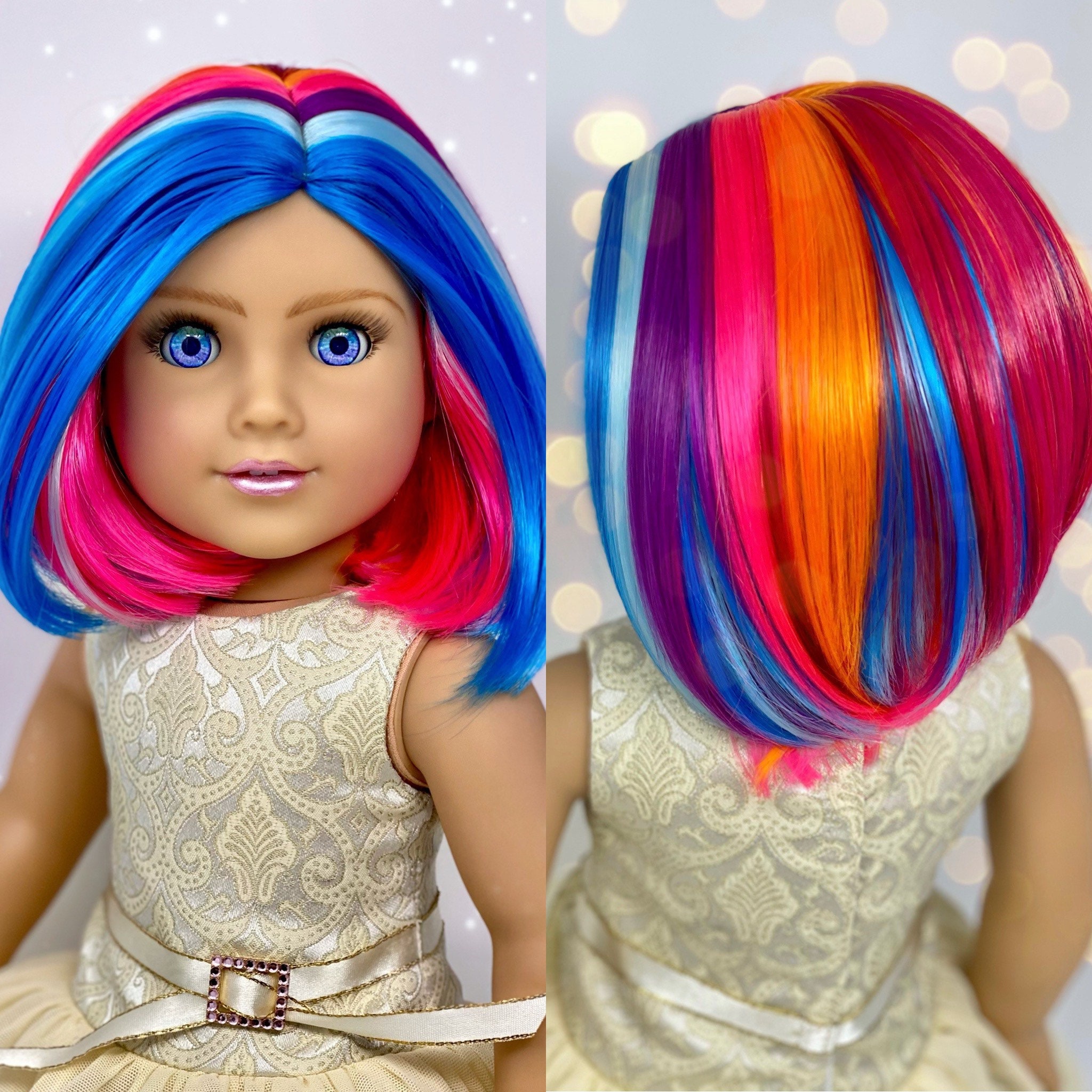 American Girl Doll Wig city Pixie Etsy